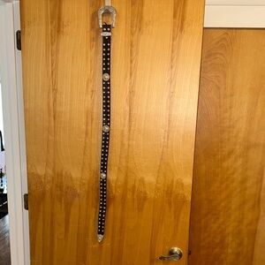 Studded Black Belt with Silver Accents